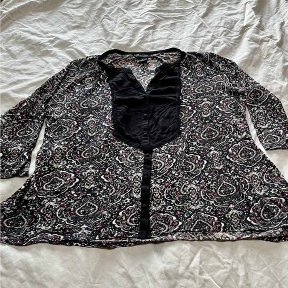 Lucky Brand “Live in Love” Boho Blouse